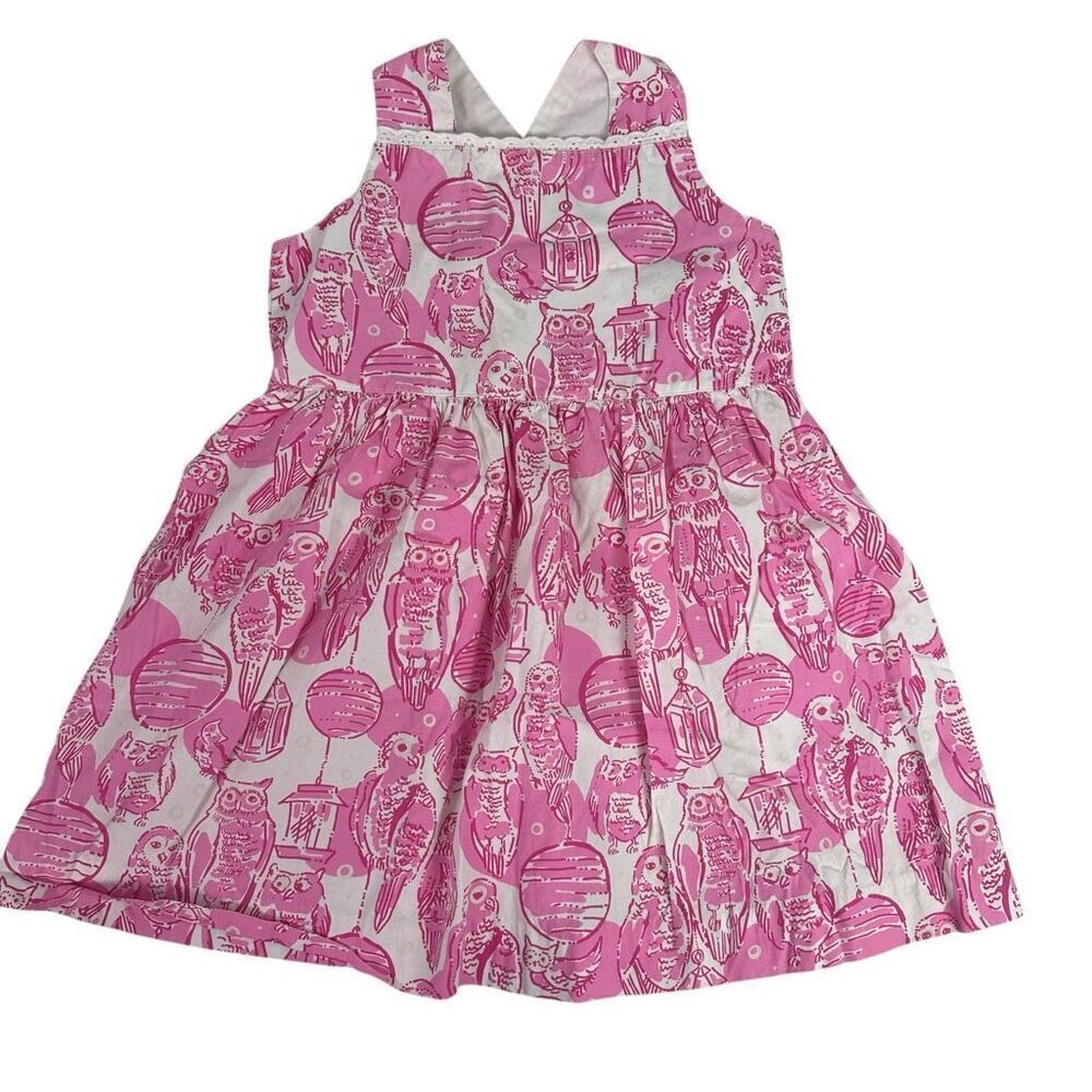 Vintage Lilly Pulitzer 4T glow in the dark Night Owl Dress TEAR
